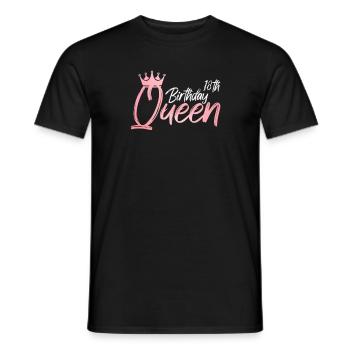 18th birthday girl rosé crown 18. - Men's T-Shirt - black - Front - AI Model Male 178 light (178cm)