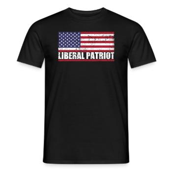 Liberal Patriot USA Flag Patriotic - Men's T-Shirt - black - Front - AI Model Male 178 light (178cm)