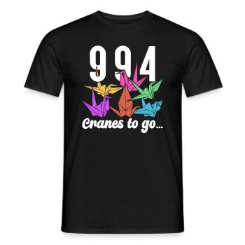 Origami Paper Crane Wishing Japanese Paper - Men's T-Shirt - black - Front - AI Model Male 178 light (178cm)