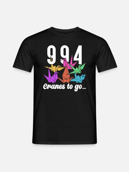 Origami Paper Crane Crane Crane souhaite japonais - T-shirt homme - noir