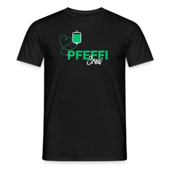 Pfeffi Crew - Lustiges Party Pfefferminz - Männer T-Shirt - Schwarz - Vorne - AI Model Male 178 light (178cm)