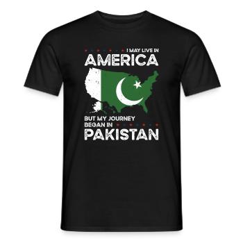 Born Pakistani Pakistan American USA Citizenship - Men's T-Shirt - black - Front - AI Model Male 178 light (178cm)