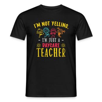 Enseignante éducatrice en éducation de la petite enfance - T-shirt homme - noir - Devant - AI Model Male 178 light (178cm)