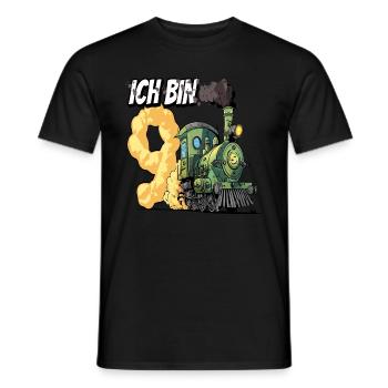Ich bin 9 - 9. Geburtstag Zug Dampflok - Männer T-Shirt - Schwarz - Vorne - AI Model Male 178 light (178cm)