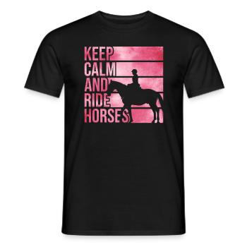 Mädchen Reiten Pferde Reiten Kinder - Männer T-Shirt - Schwarz - Vorne - AI Model Male 178 light (178cm)