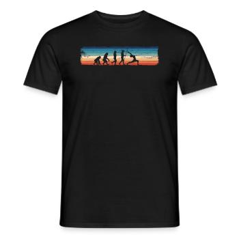 Retro Yoga Evolution - Yoga amusant - T-shirt homme - noir - Devant - AI Model Male 178 light (178cm)