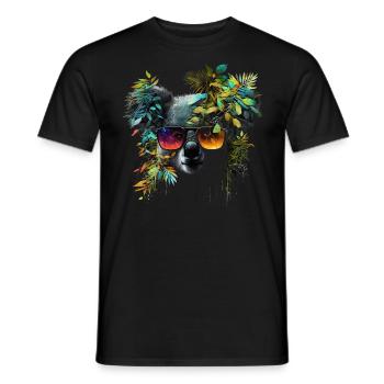 Koala Lunettes de soleil Animal Motif Cadeau Ours Animal - T-shirt homme - noir - Devant - AI Model Male 178 light (178cm)