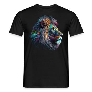Leo Art Gift Artwork Animal Animal Motif - T-shirt homme - noir - Devant - AI Model Male 178 light (178cm)