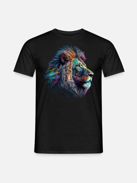 Löwe Kunst Geschenk Kunstwerk Tier Tiermotiv - Männer T-Shirt - Schwarz