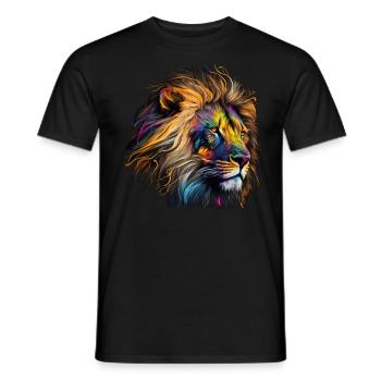 Leo Art Gift Artwork Animal Animal Motif - Men's T-Shirt - black - Front - AI Model Male 178 light (178cm)