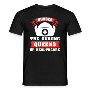 Internationaler Frauentag Pflegekönigin - Männer T-Shirt - Schwarz - Vorne - AI Model Male 178 light (178cm)
