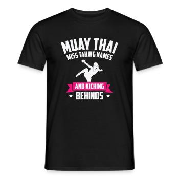 International Women's Day Muay Thai Girl Power - Men's T-Shirt - black - Front - AI Model Male 178 light (178cm)