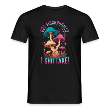 Shiitake Pilz Wald Pilz Shiitake Moral Vegan Umami - Männer T-Shirt - Schwarz - Vorne - AI Model Male 178 light (178cm)
