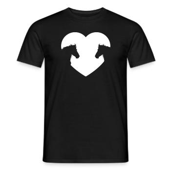 Amour équitation Chevaux Cœur de cheval - T-shirt homme - noir - Devant - AI Model Male 178 light (178cm)