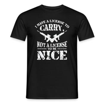 Guns Pistol Lover Gun Owner Shooting - Men's T-Shirt - black - Front - AI Model Male 178 light (178cm)