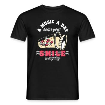 Beste Medizin Musik Selbstfürsorge Musikliebhaber - Männer T-Shirt - Schwarz - Vorne - AI Model Male 178 light (178cm)