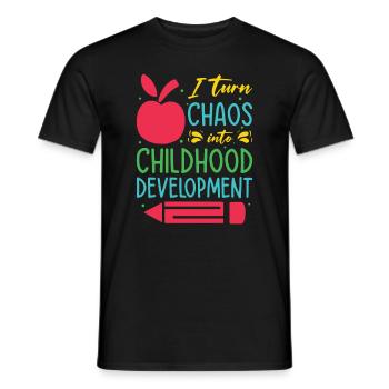Enseignante éducatrice en éducation de la petite enfance - T-shirt homme - noir - Devant - AI Model Male 178 light (178cm)