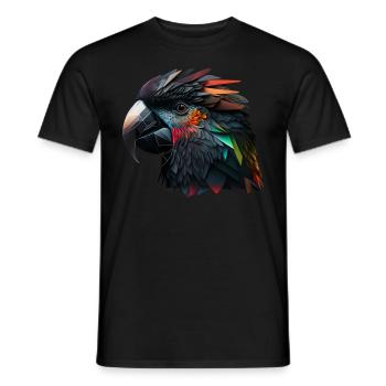Parrot Bird Colorful Bird Motif Gift Animal - Men's T-Shirt - black - Front - AI Model Male 178 light (178cm)