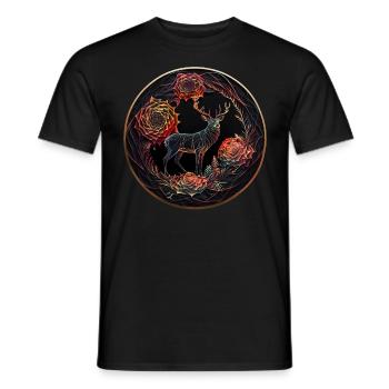 Deer Gift Animal Deer Animal Motif Forest Elk Zoo - T-shirt homme - noir - Devant - AI Model Male 178 light (178cm)
