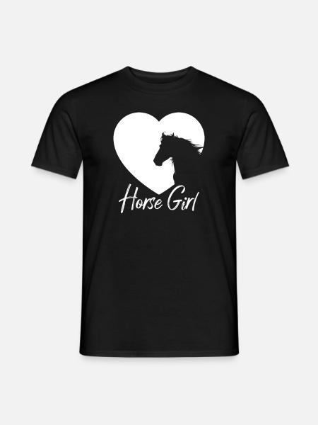 Pferd Mädchen Reitpferde niedliches - Männer T-Shirt - Schwarz