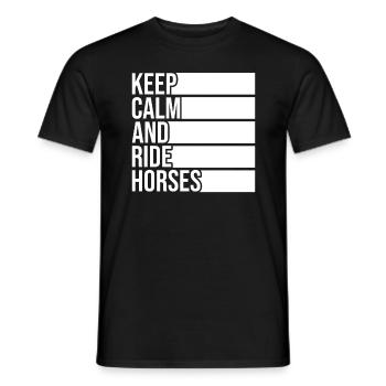 Drôle de garder son calme et de monter à cheval - T-shirt homme - noir - Devant - AI Model Male 178 light (178cm)