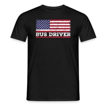USA Flag Bus Driver America Lasher - T-shirt homme - noir - Devant - AI Model Male 178 light (178cm)