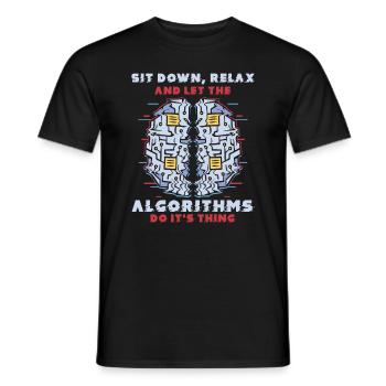 Computer Algorithm Programmer Artificial - Men's T-Shirt - black - Front - AI Model Male 178 light (178cm)