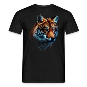 Tigre et renard mixtes, motif zoo animal cadeau - T-shirt homme - noir - Devant - AI Model Male 178 light (178cm)