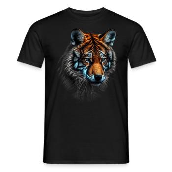 Tigre et renard mixtes, motif zoo animal cadeau - T-shirt homme - noir - Devant - AI Model Male 178 light (178cm)