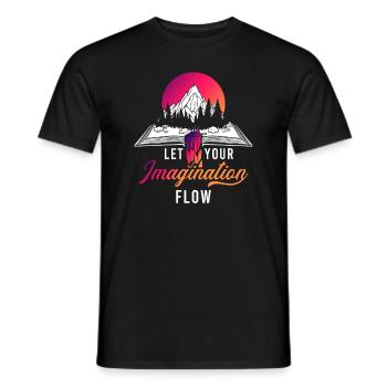 Space River Mountain Imagination - Männer T-Shirt - Schwarz - Vorne - AI Model Male 178 light (178cm)
