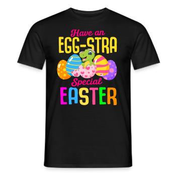 Easter T-rex Dinosaur Rabbit Easter Holiday - Men's T-Shirt - black - Front - AI Model Male 178 light (178cm)