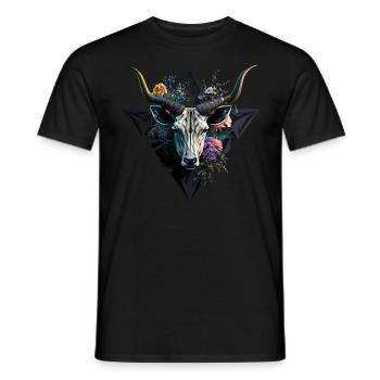 Chèvre Fleurs Art Cadeau Chèvre Animal Ferme - T-shirt homme - noir - Devant - AI Model Male 178 light (178cm)
