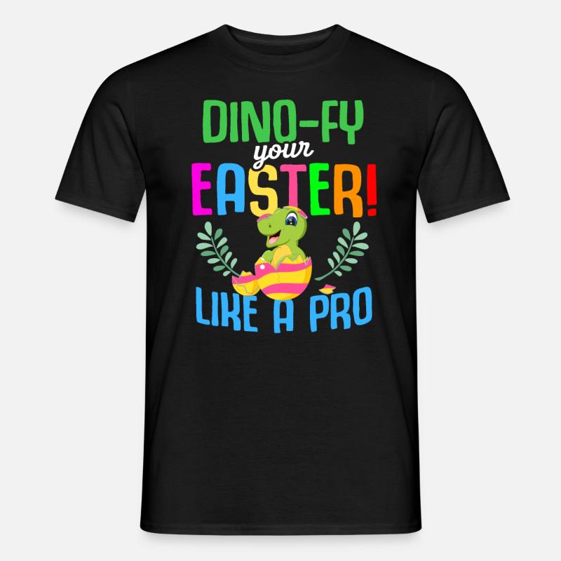 Easter T-rex Dinosaur Rabbit Easter Holiday - Men’s T-shirt - black