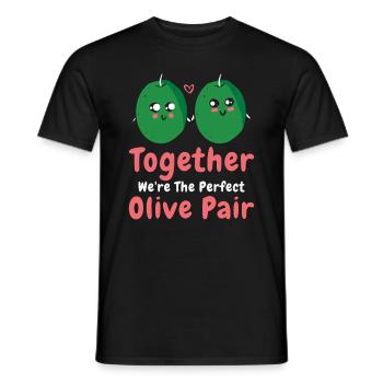Saint-Valentin Olive Couples Rencontres Romance - T-shirt homme - noir - Devant - AI Model Male 178 light (178cm)