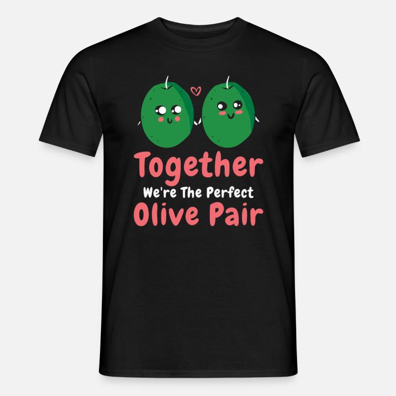 Saint-Valentin Olive Couples Rencontres Romance - T-shirt homme - noir