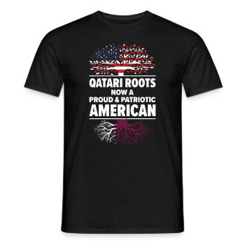 Born Qatari Qatar American USA Citizenship - Men's T-Shirt - black - Front - AI Model Male 178 light (178cm)