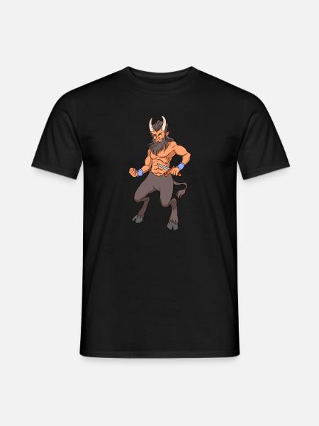 Halv Man - Halv get - Satyr - T-shirt herr - svart