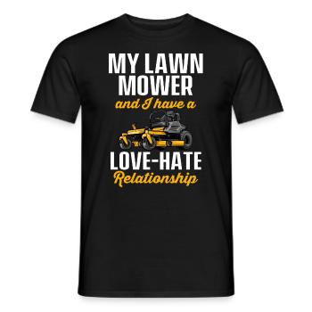 Lawn Mower Mowing Landscaping Landscaper - Men's T-Shirt - black - Front - AI Model Male 178 light (178cm)