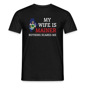 Rien ne me fait peur Mainer Wife Maine - T-shirt homme - noir - Devant - AI Model Male 178 light (178cm)