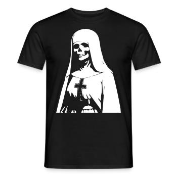 Supernatural Nun T-Shirts for the Fearlessly Myst - Men's T-Shirt - black - Front - AI Model Male 178 light (178cm)