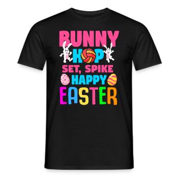 Ostern Volleyball Hase Ferien Kaninchen Sport - Männer T-Shirt - Schwarz - Vorne - AI Model Male 178 light (178cm)