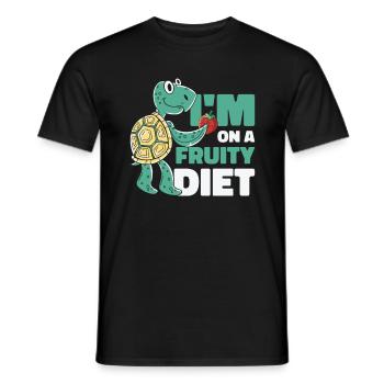 Turtle Strawberry Fruit Diet Wildlife Pet Owner - Men's T-Shirt - black - Front - AI Model Male 178 light (178cm)