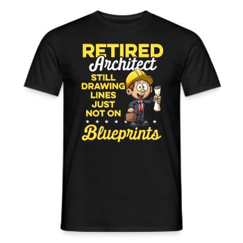 Retired Architect Architecture Retirement - Men's T-Shirt - black - Front - AI Model Male 178 light (178cm)