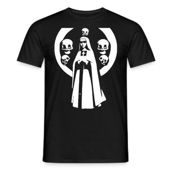 Le style sinistre rencontre le design audacieux dans Horror Nun, O - T-shirt homme - noir - Devant - AI Model Male 178 light (178cm)