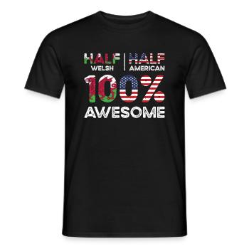 Geboren in Walisisch Wales Amerikanisch USA - Männer T-Shirt - Schwarz - Vorne - AI Model Male 178 light (178cm)