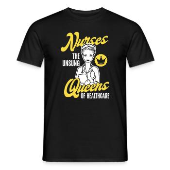 Internationaler Frauentag Pflegekönigin - Männer T-Shirt - Schwarz - Vorne - AI Model Male 178 light (178cm)
