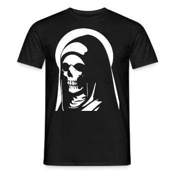 Supernatural Elegance in Horror Nun, Satanic, and - Men's T-Shirt - black - Front - AI Model Male 178 light (178cm)