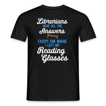Librarian Bookworm Book Nerd Reading Library - Men's T-Shirt - black - Front - AI Model Male 178 light (178cm)