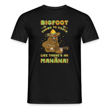 Cinco de Mayo Cryptozoölogie Bigfoot Fiesta - Heren T-shirt - zwart - Voor - AI Model Male 178 light (178cm)