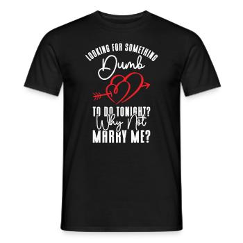 Dumb Wedding Heart Couple Relationship Romance - Men's T-Shirt - black - Front - AI Model Male 178 light (178cm)